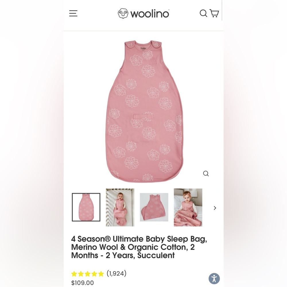 Woolino 4 Season Ultimate Sleep Bag (Organic)- Up to 2 Years